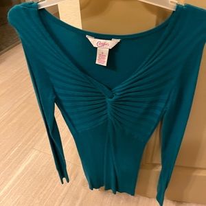 Candies Turquoise’s sweater.  very cute too small for me